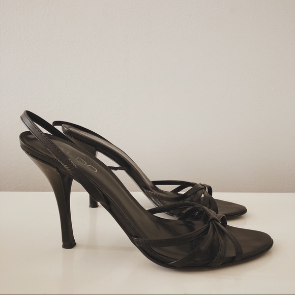 SOLD Black Strappy Heels - Picture 3 of 5